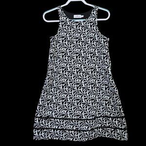 Vineyard Vines Dress 2‎ Linen Allover Palm Cisco Swing Black White
